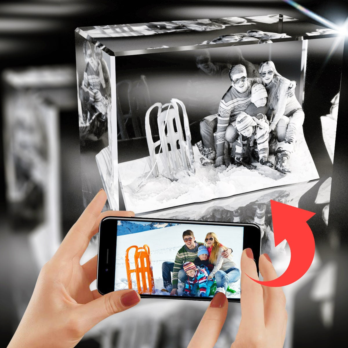 3D Crystal Rectangle Wide Award