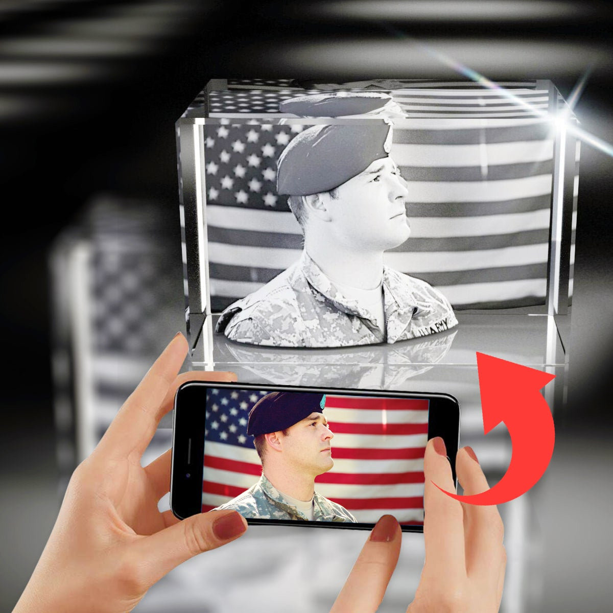 3D Crystal Rectangle Wide Award