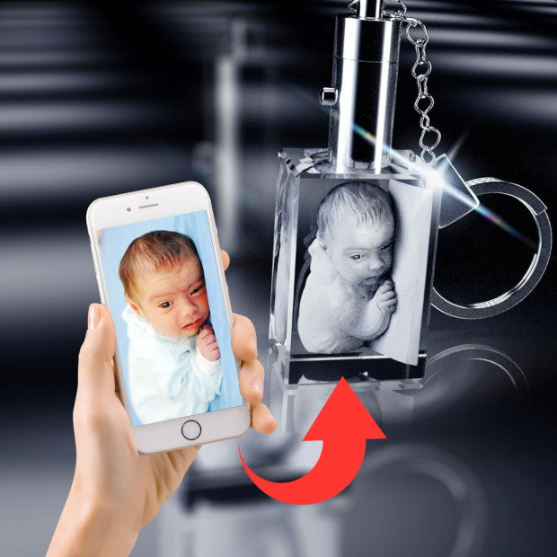 3D Crystal Rectangle Keychains