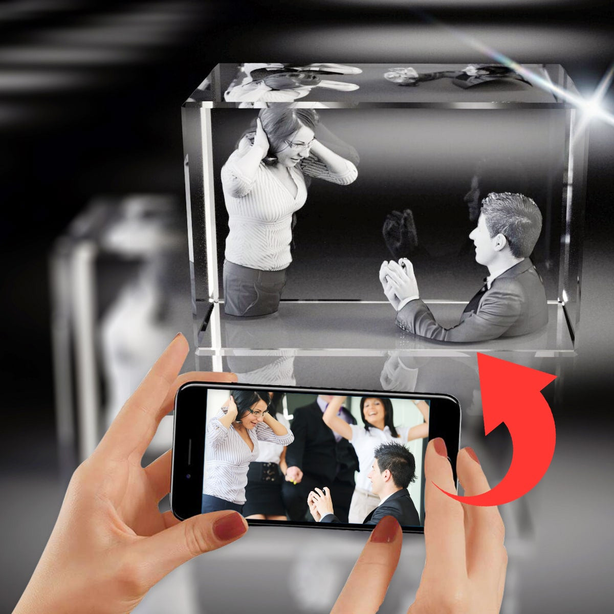 3D Crystal Rectangle Wide Award