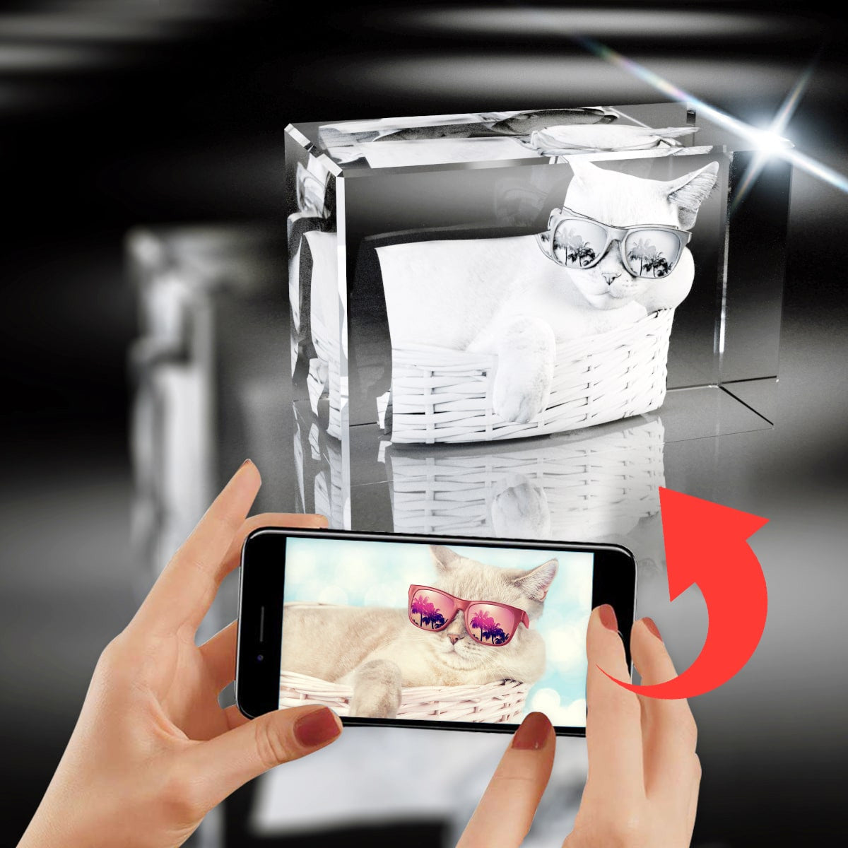 3D Crystal Rectangle Wide Award