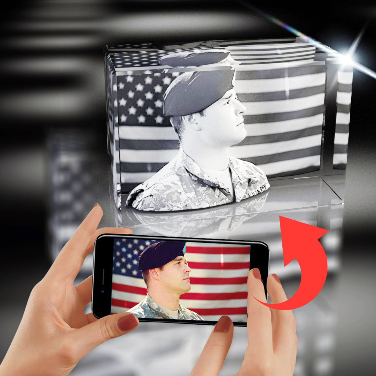 3D Crystal Rectangle Wide Award