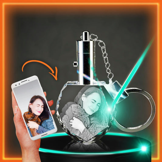 3D Crystal Heart Keychains
