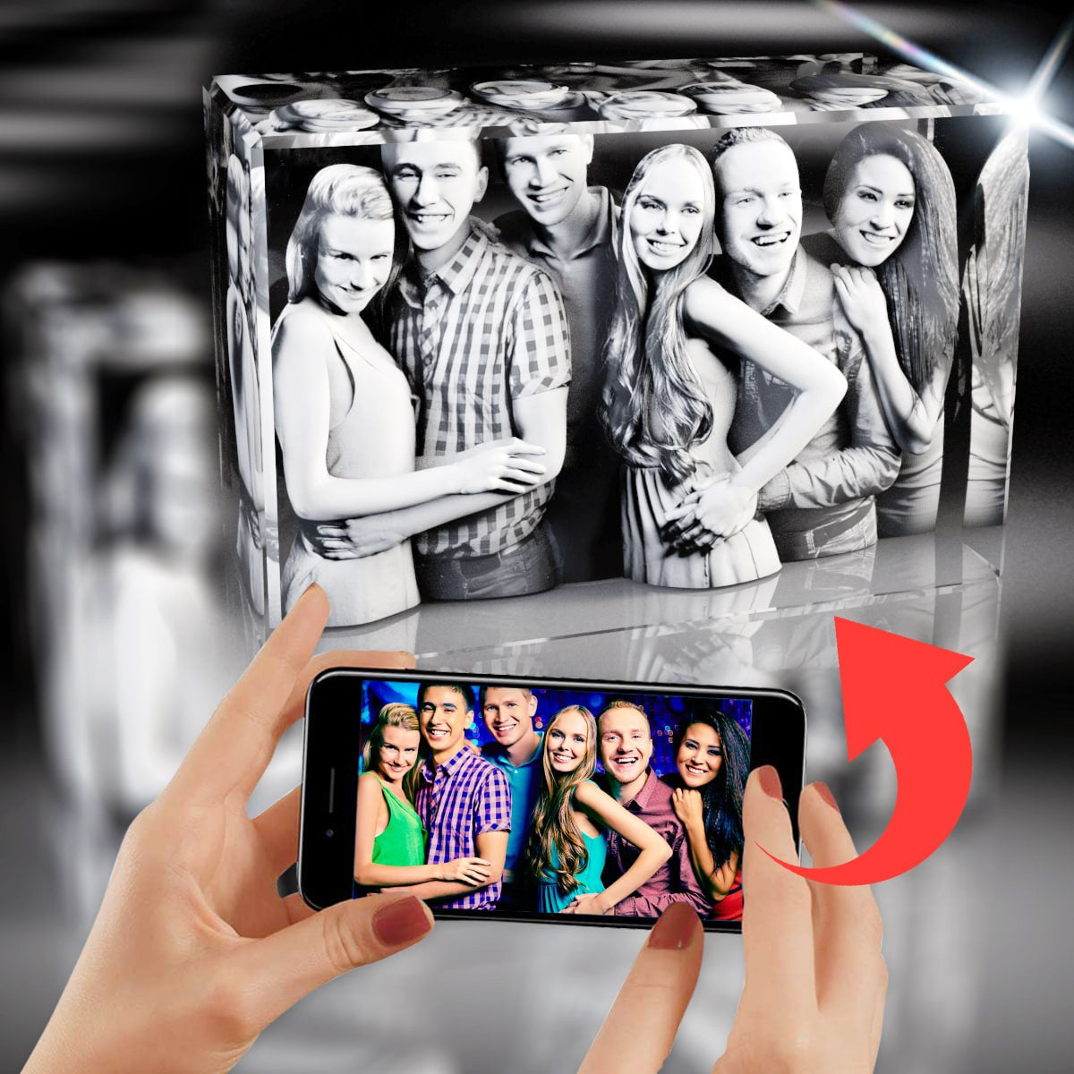 3D Crystal Rectangle Wide Award