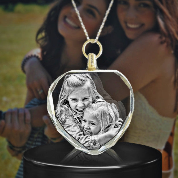 2D Crystal Heart Necklaces