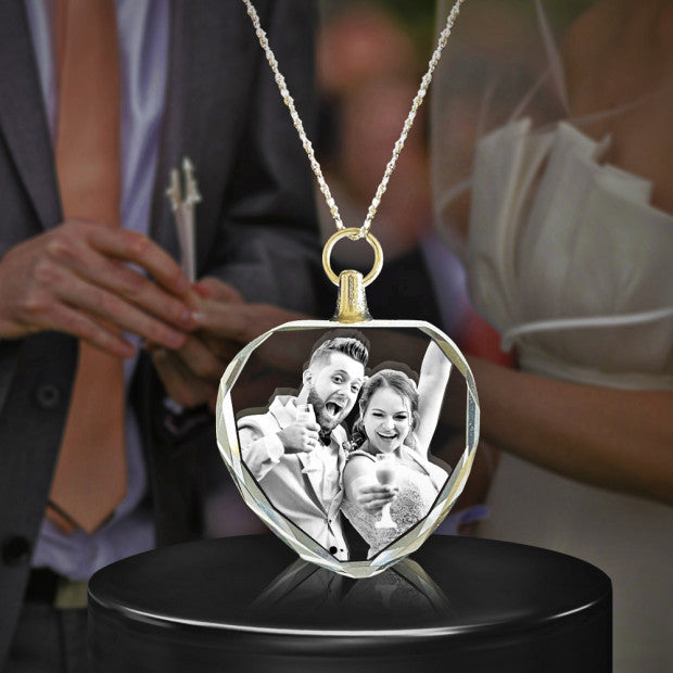 2D Crystal Heart Necklaces