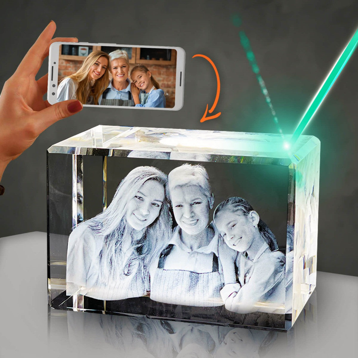3D Crystal Rectangle Wide Award